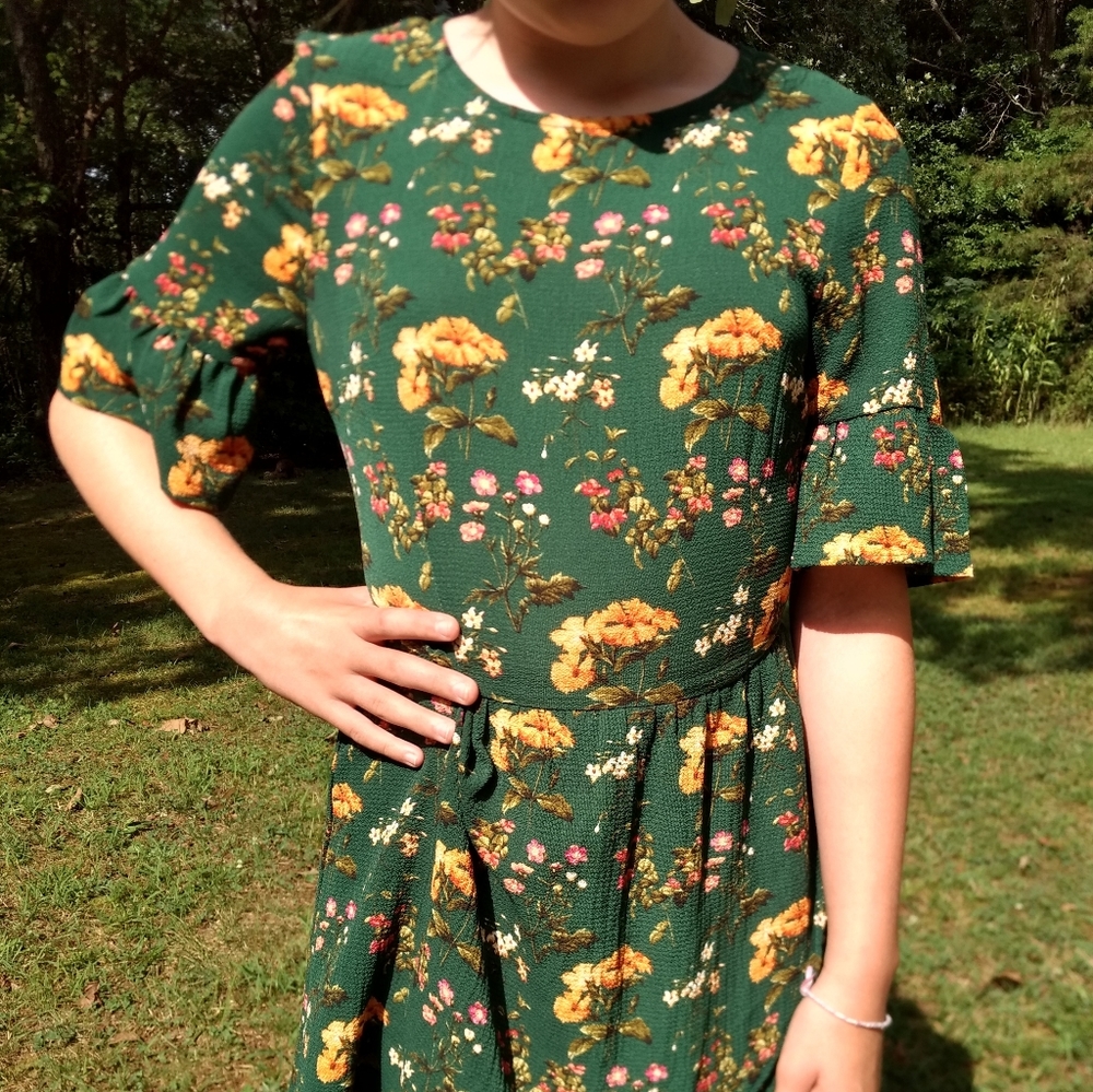 SPEECHLESS Green Floral Dress XS
